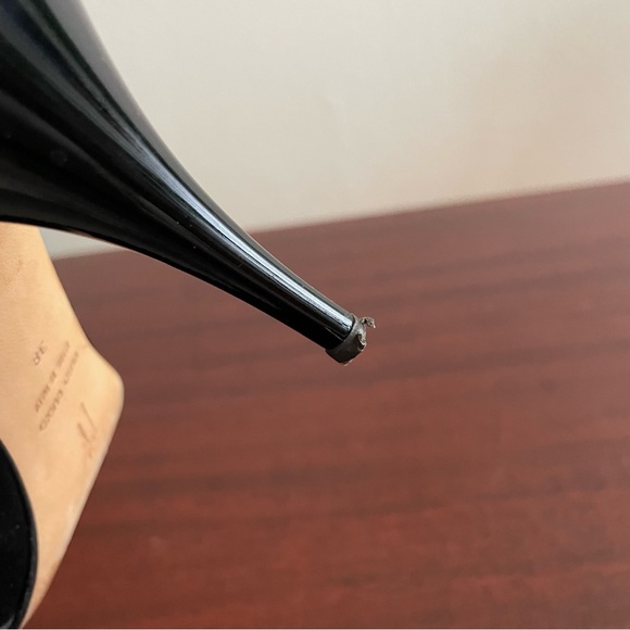 Giuseppe Zanotti Black Satin Peep Toe Pumps - Picture 5 of 6